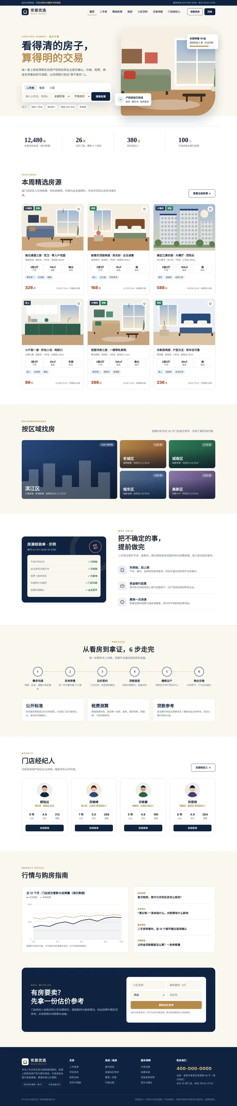 房产中介网站程序 首页 电脑端