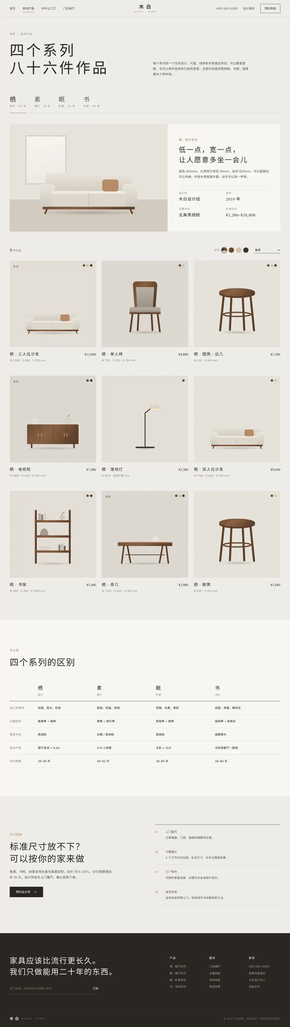 家具品牌网站程序 系列产品 电脑端